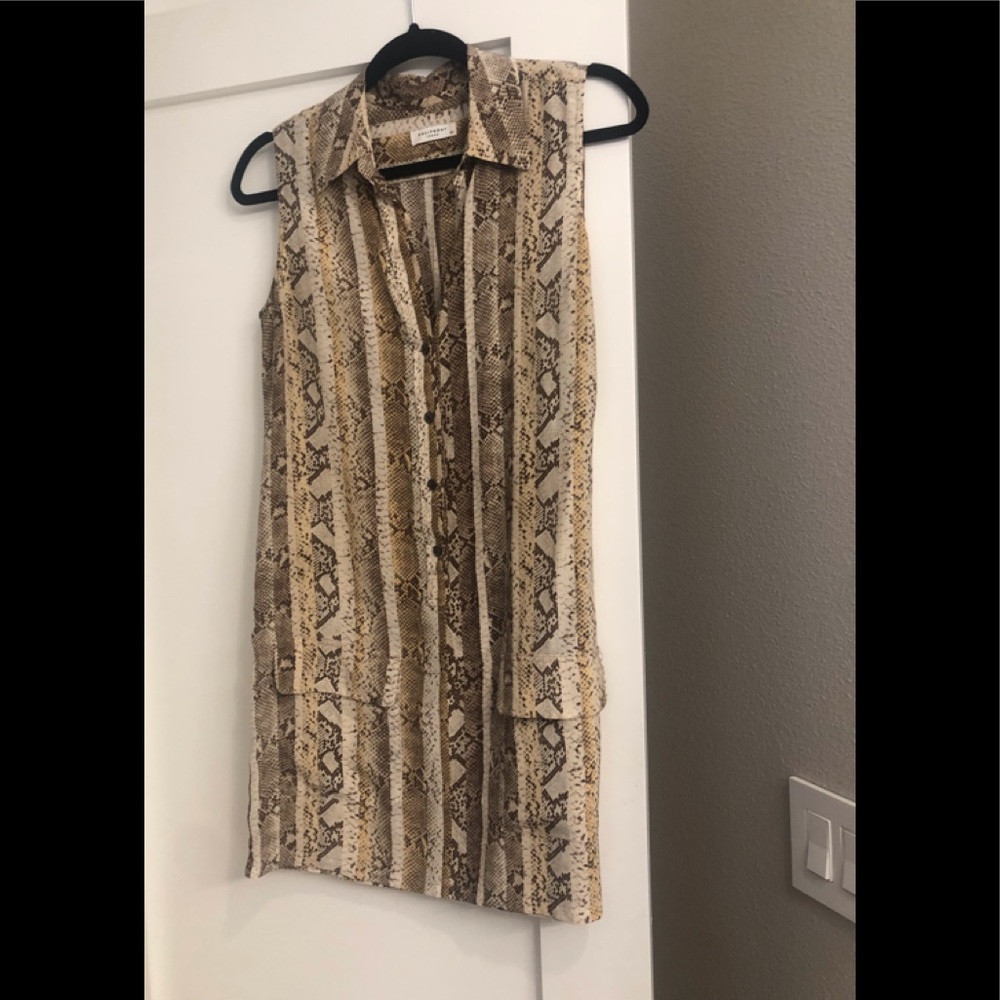Equipment silk shirt dress, snake pattern.  Xs